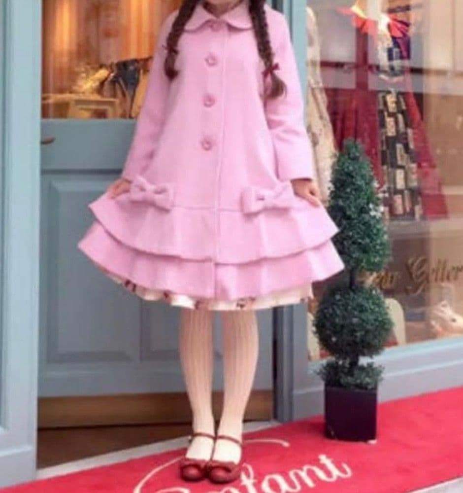 新品未使用　Leur getter　フリルリボンコート　ピンク