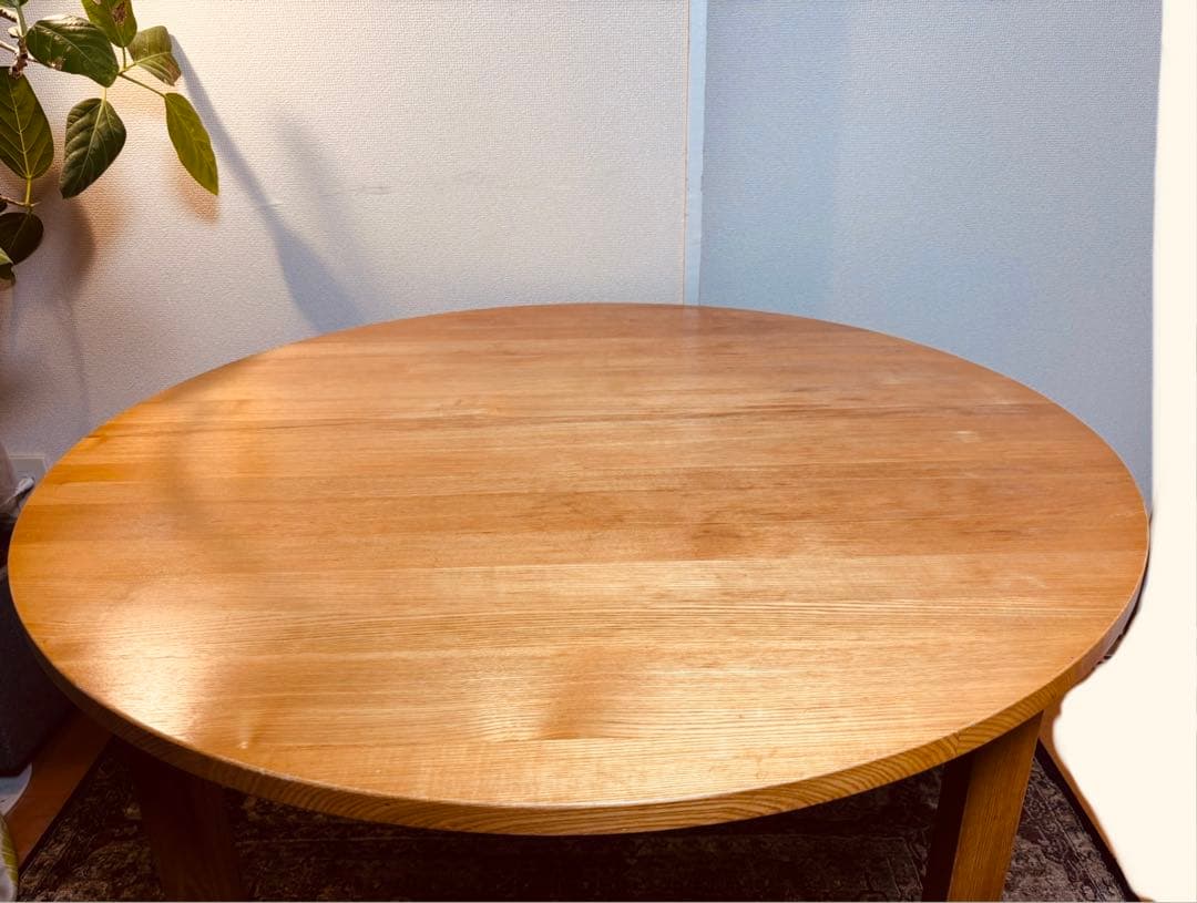 ⭐️スペシャル⭐️廃盤希少⭐️タモ無垢材⭐️丸テーブル⭐️無印良品⭐️円卓