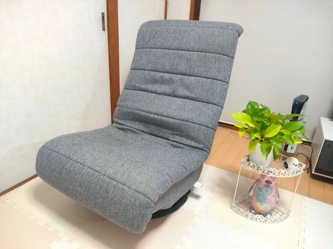 埋もれる座り心地の回転ソファ グレー SRK-GY 座椅子