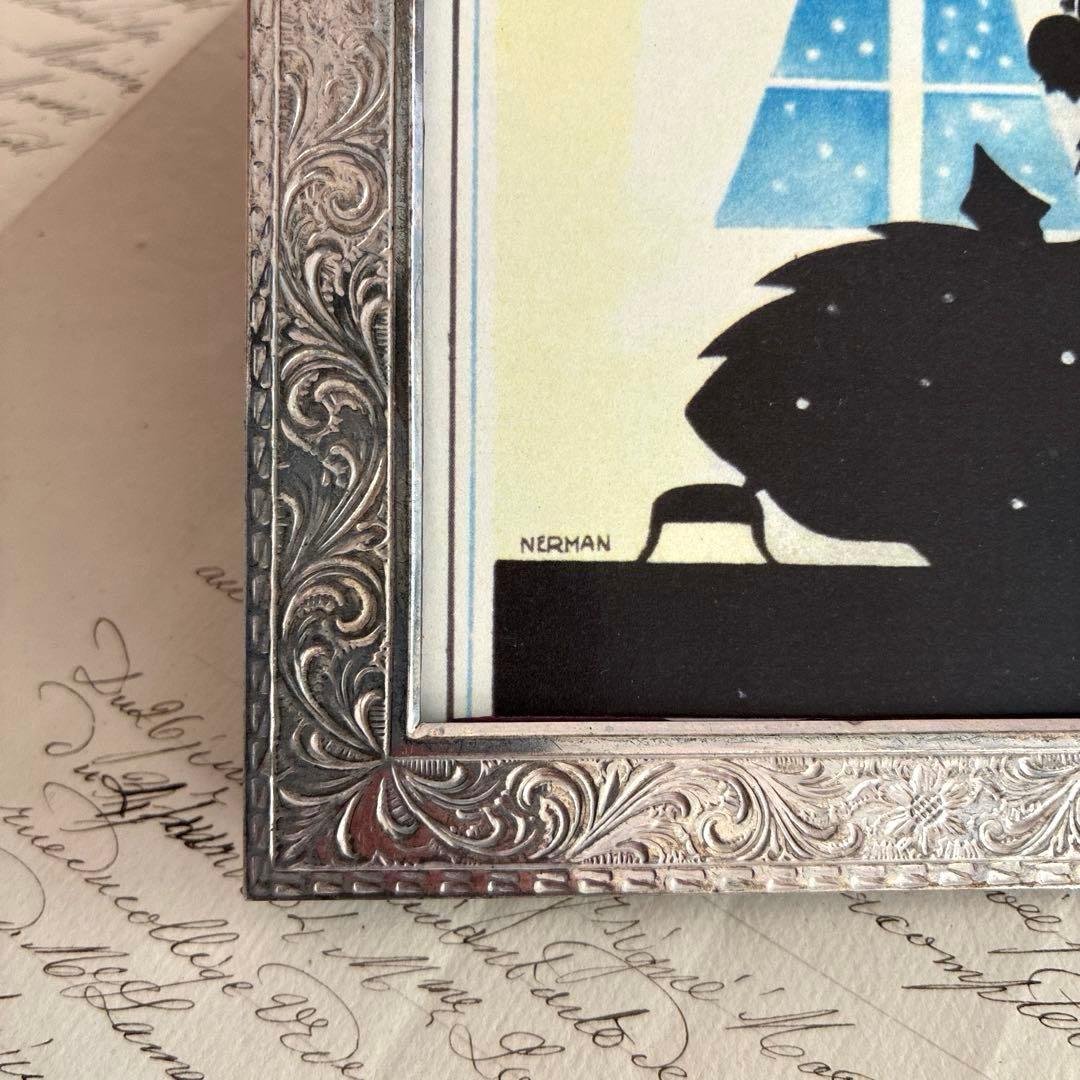 RT79 草花レリーフが美しい英国ヴィンテージフォトフレーム 15.5×11.5