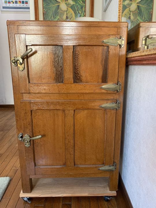 アンティーク氷冷蔵庫　キャビネット　ヴィンテージキャビネット
