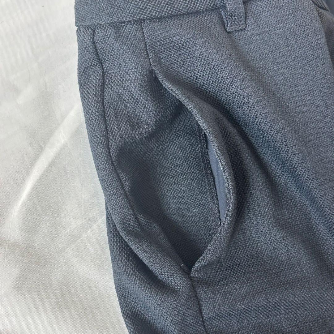 PLST ノーカラー セットアップ パンツスーツ Lサイズ 濃紺