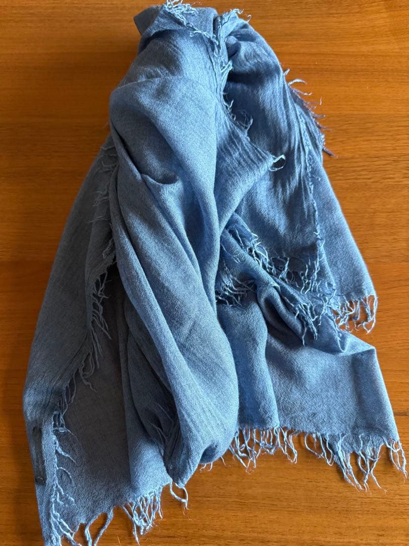 FAY マフラーストール カシミア混 ブルーネイビー