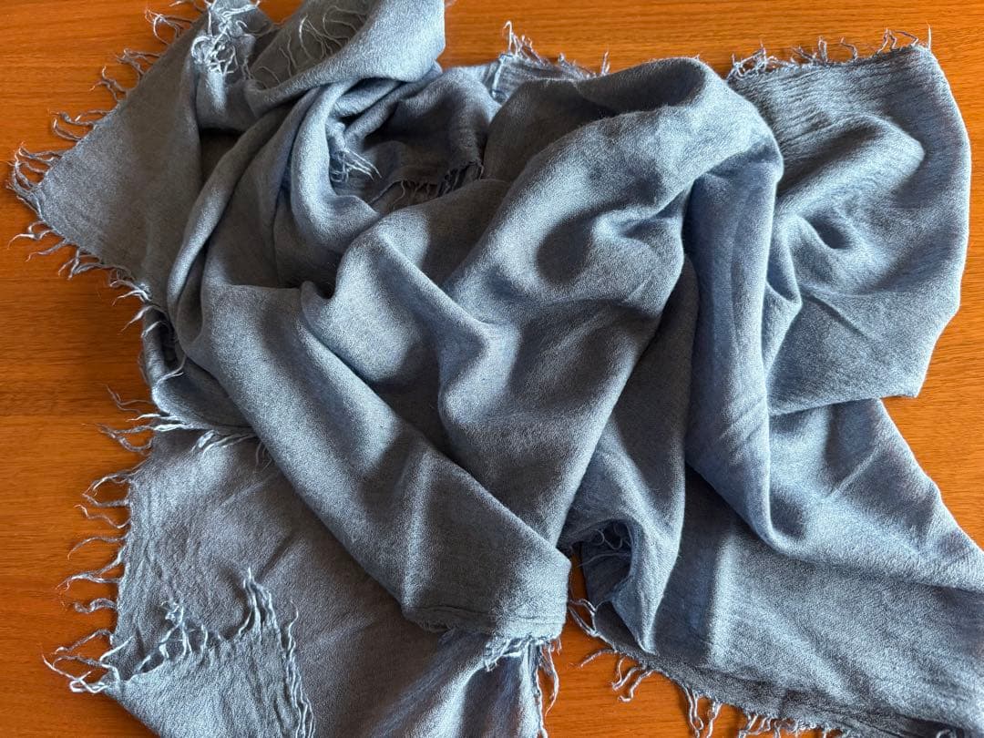 FAY マフラーストール カシミア混 ブルーネイビー