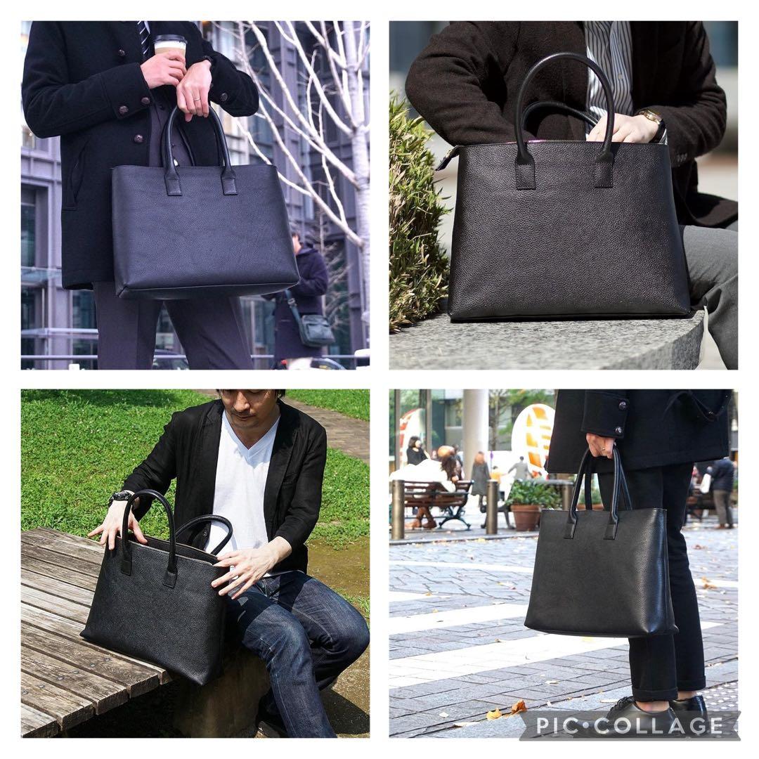✨極美品✨ HushTug レザー ビジネストートバッグ ネイビー