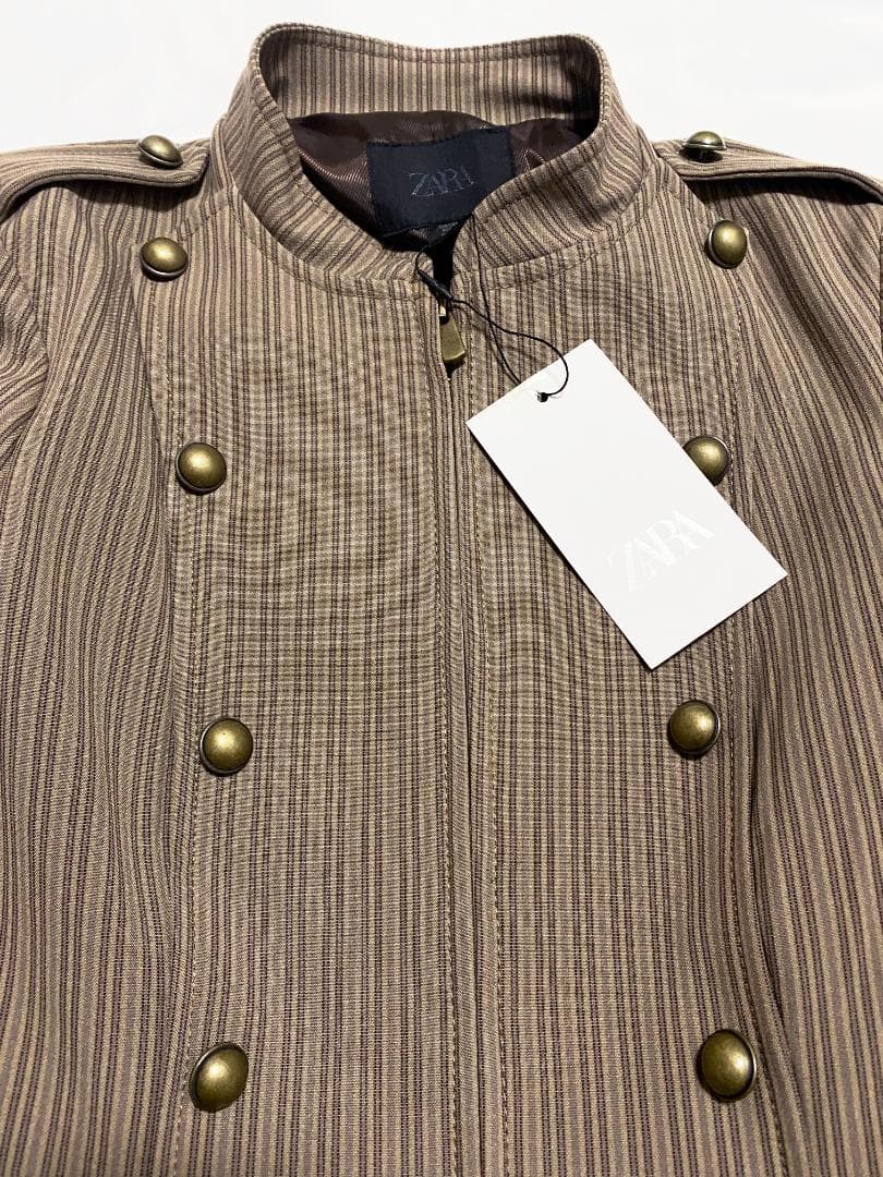 完売品 ZARA ストライプ柄フィットブレザー Sサイズ