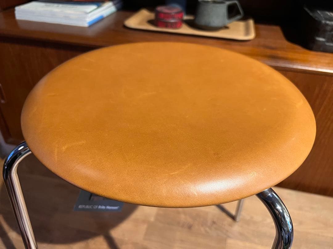 正規品 ドットスツール ワイルドレザーウォルナット/クローム脚【A】