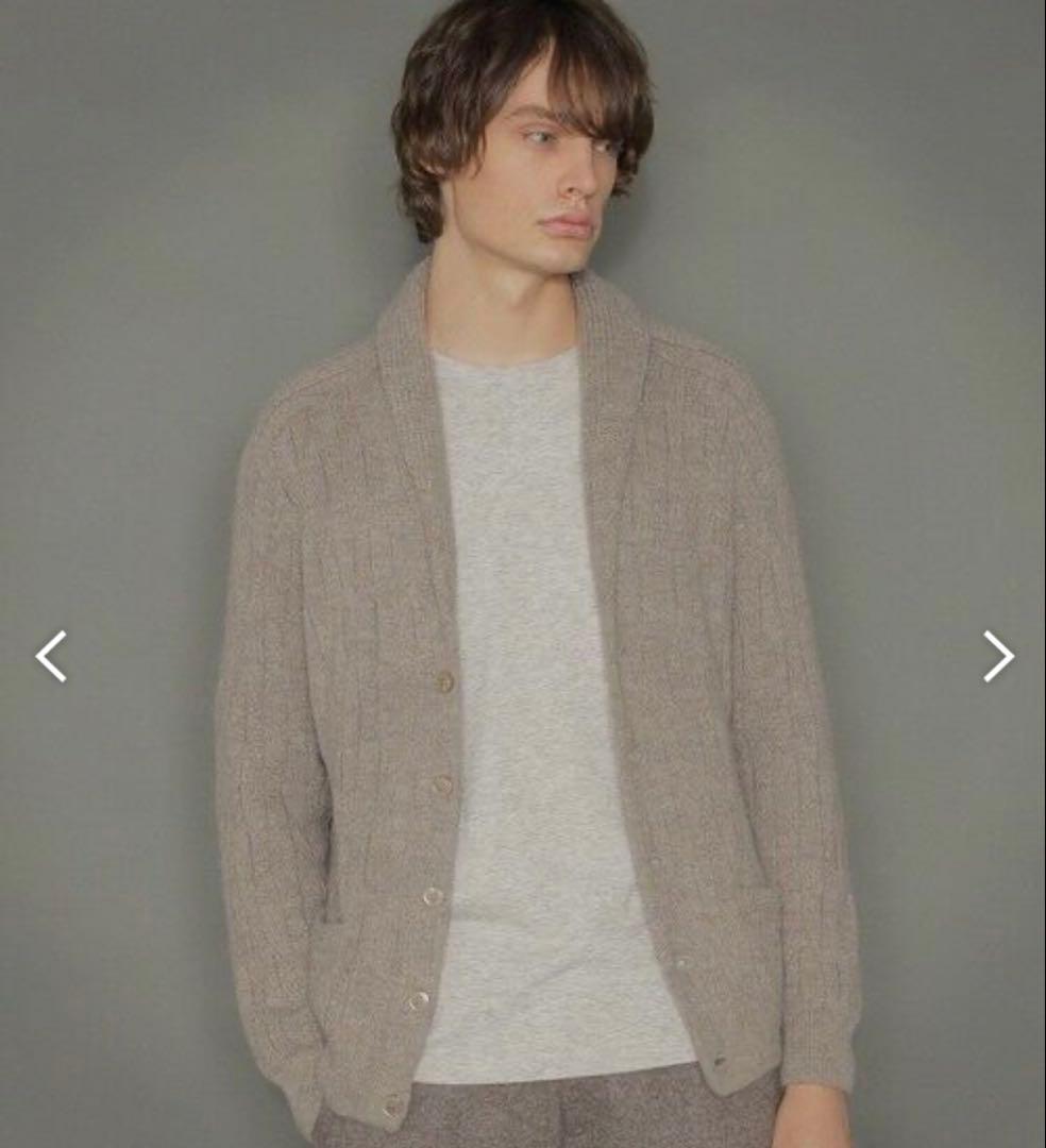 マッキントッシュロンドン アルパカリーフ柄ショールカラーカーディガン Lサイズ