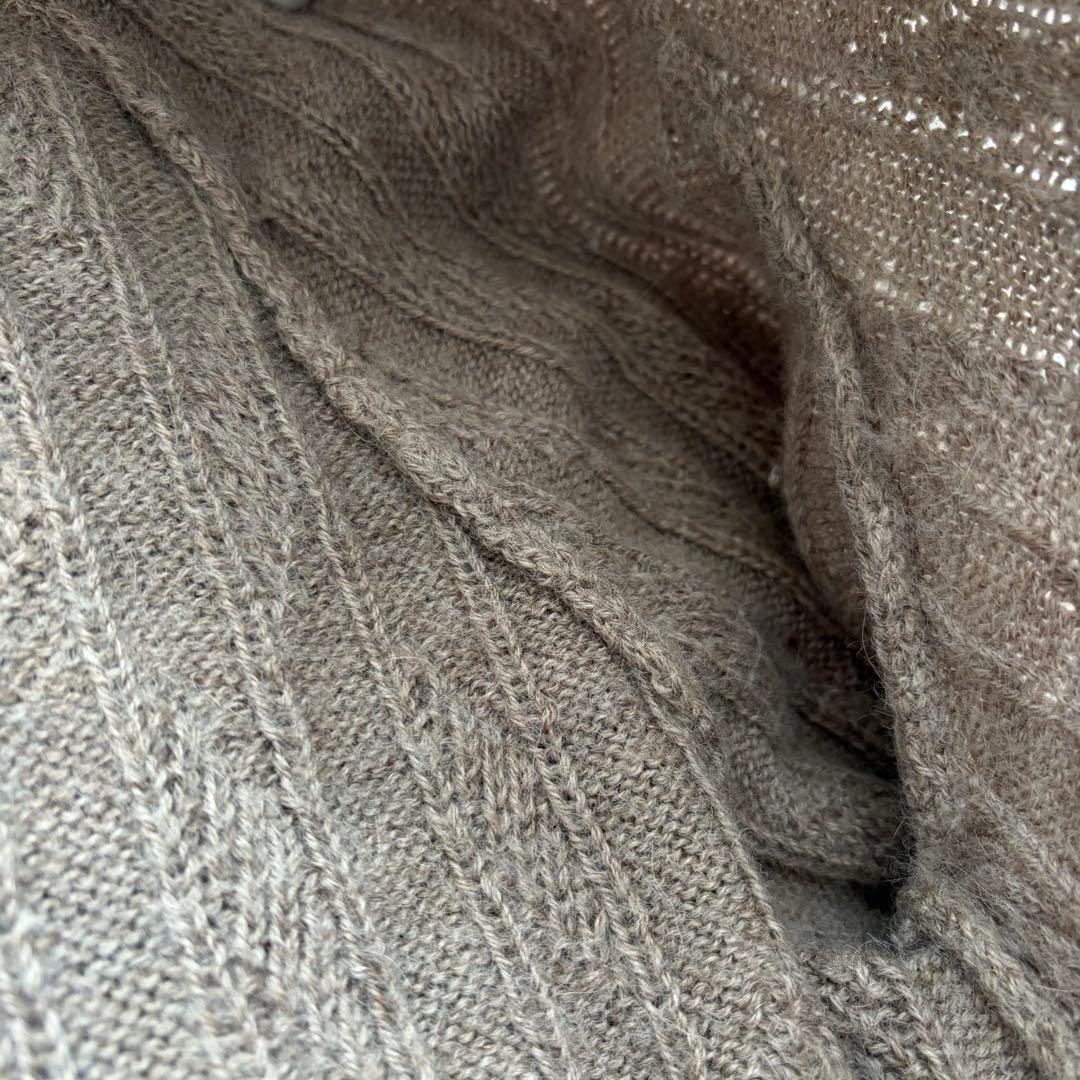 マッキントッシュロンドン アルパカリーフ柄ショールカラーカーディガン Lサイズ