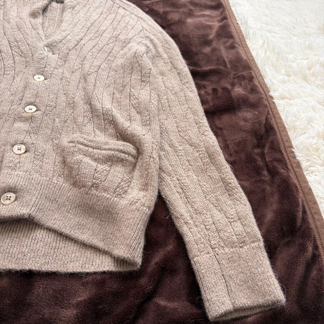 マッキントッシュロンドン アルパカリーフ柄ショールカラーカーディガン Lサイズ