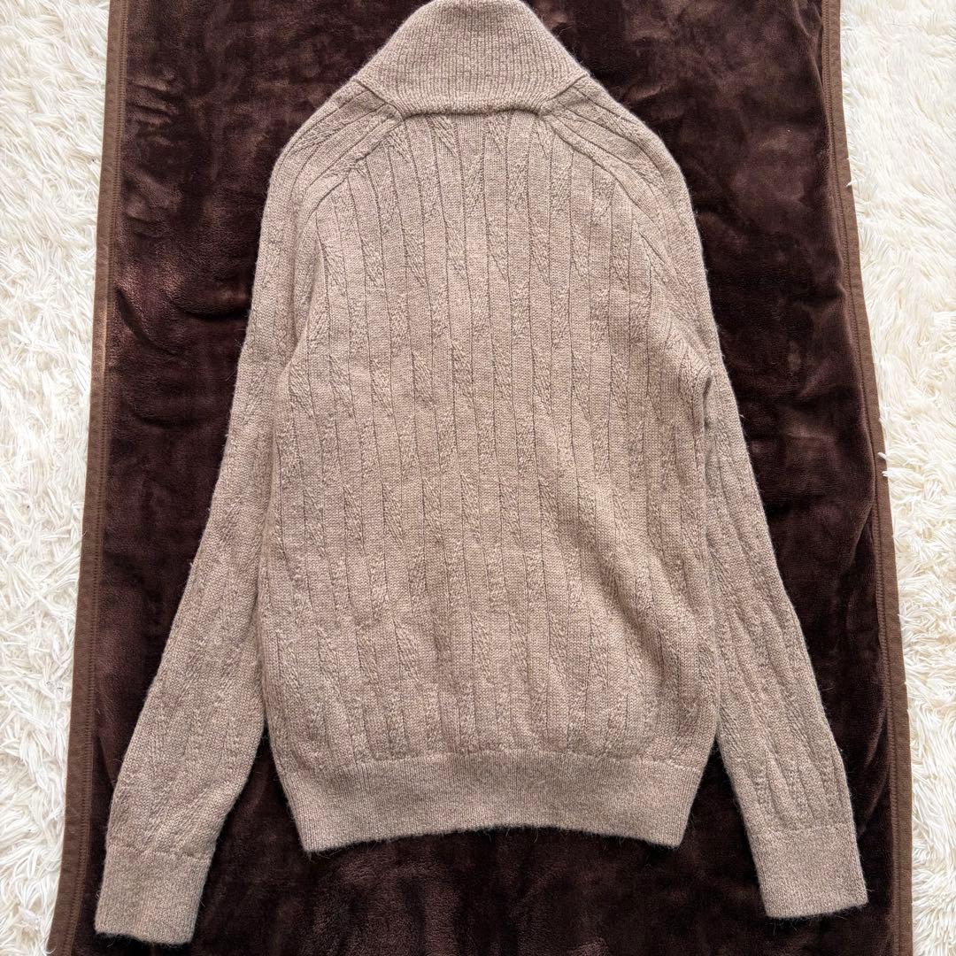 マッキントッシュロンドン アルパカリーフ柄ショールカラーカーディガン Lサイズ