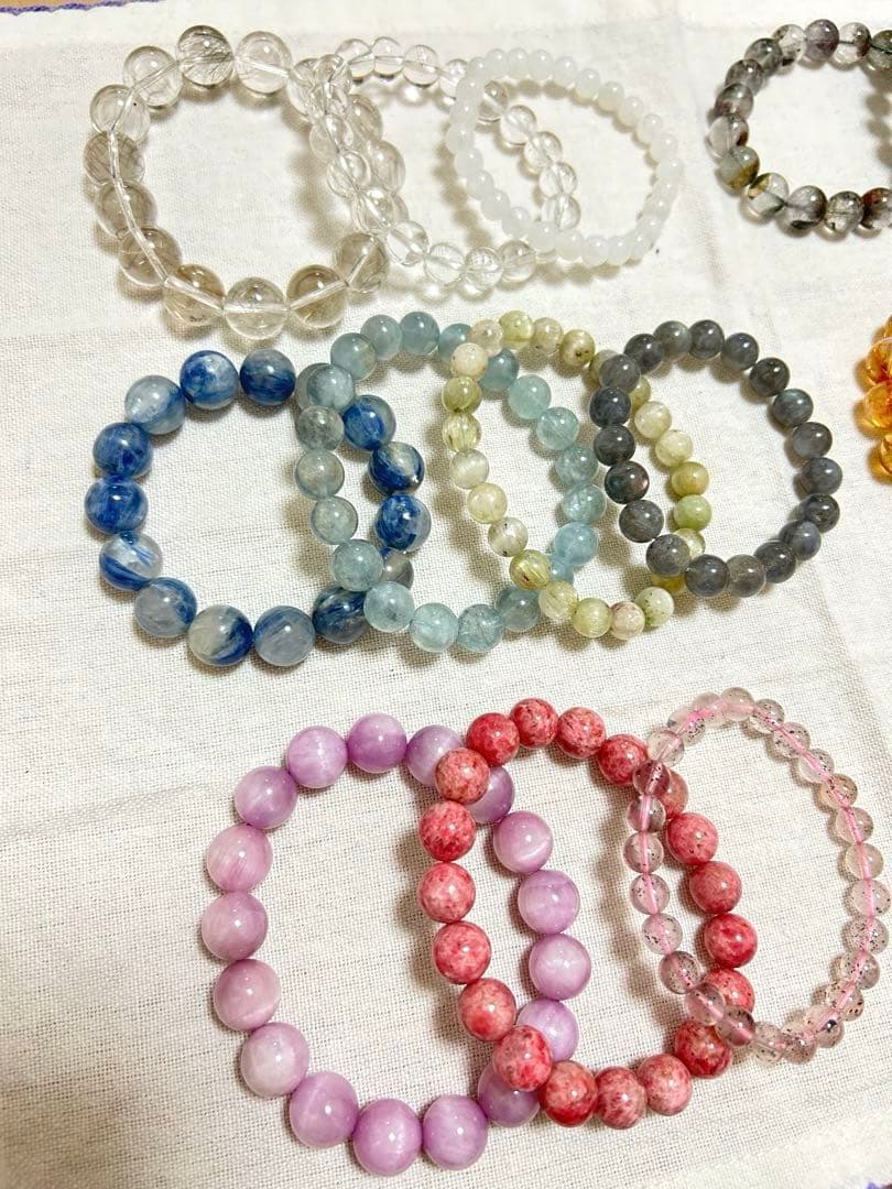 天然石ブレスレット20本セット新品未使用まとめ売りシルバールチルトルマリンアクア