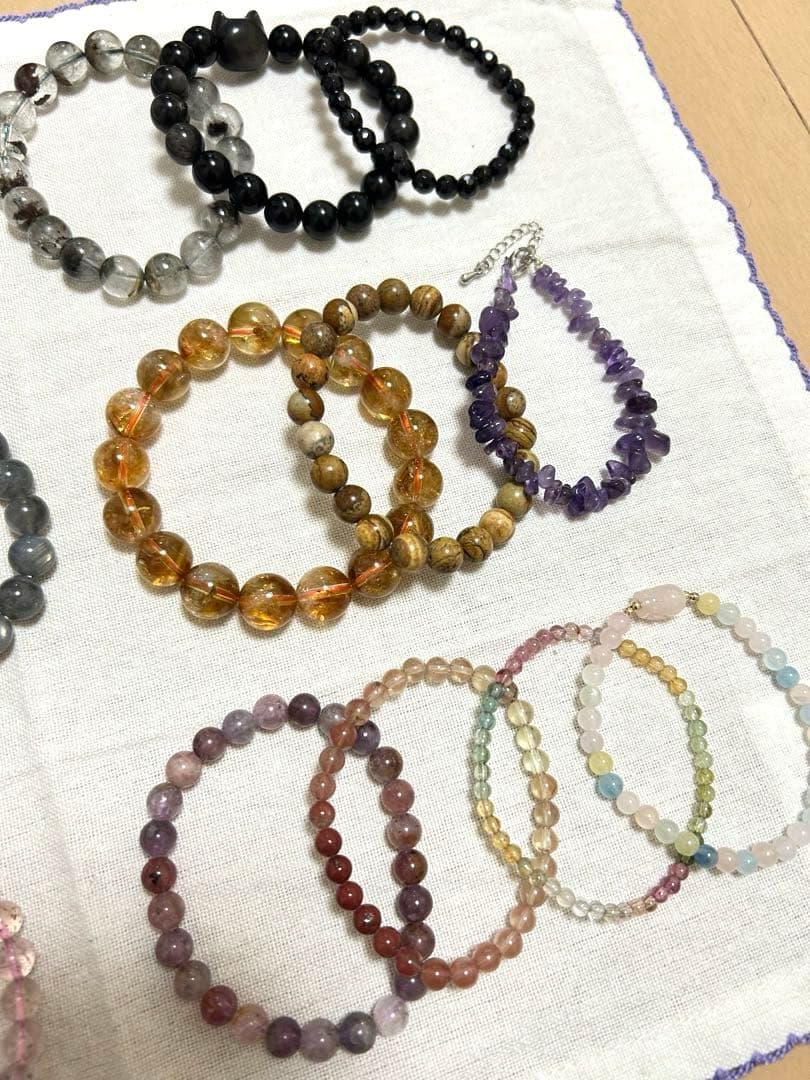 天然石ブレスレット20本セット新品未使用まとめ売りシルバールチルトルマリンアクア