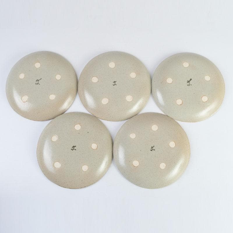 和食器　茶懐石　幸兵衛窯　絵変和皿　銘々皿　五客　共箱　N　9419