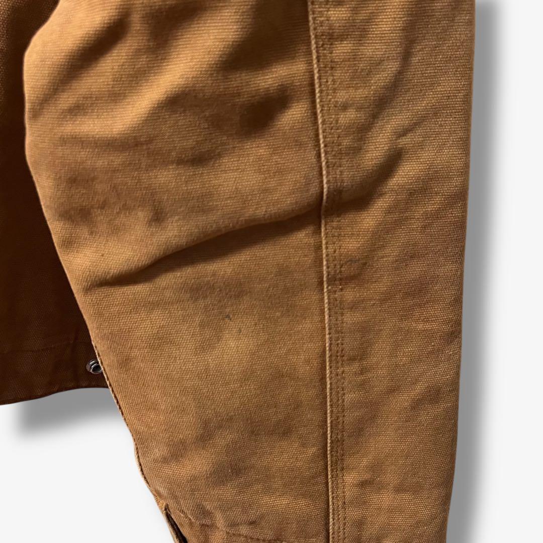 y104325 ダックジャケット ワークジャケット 刺繍ロゴ付き 裏キルティング