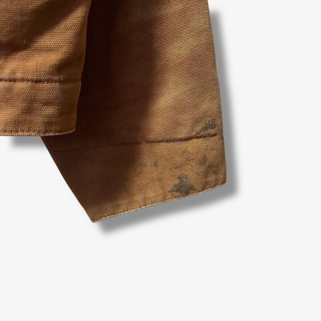 y104325 ダックジャケット ワークジャケット 刺繍ロゴ付き 裏キルティング