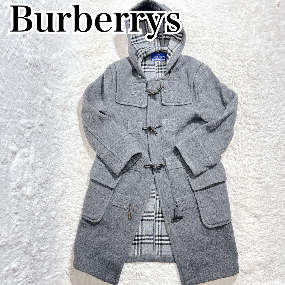 【美品】バーバリーブルーレーベル　ダッフルコート　ノバチェック　 グレー