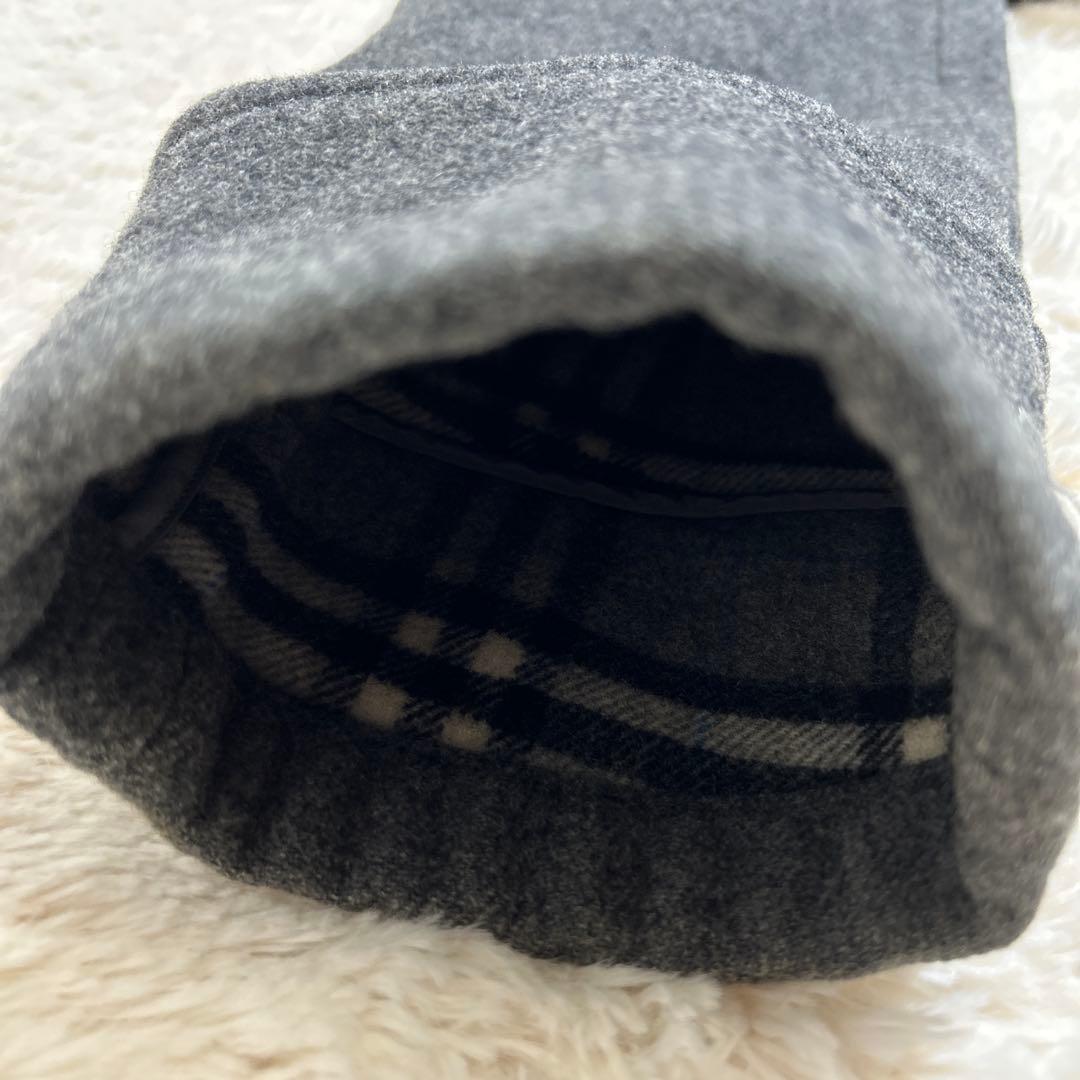 【美品】バーバリーブルーレーベル　ダッフルコート　ノバチェック　 グレー