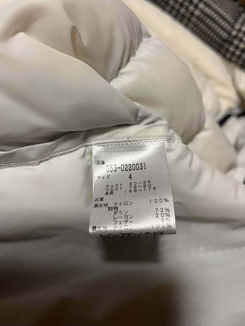 パーリーゲイツ グレンチェック柄 ダウンジャケット サイズ4