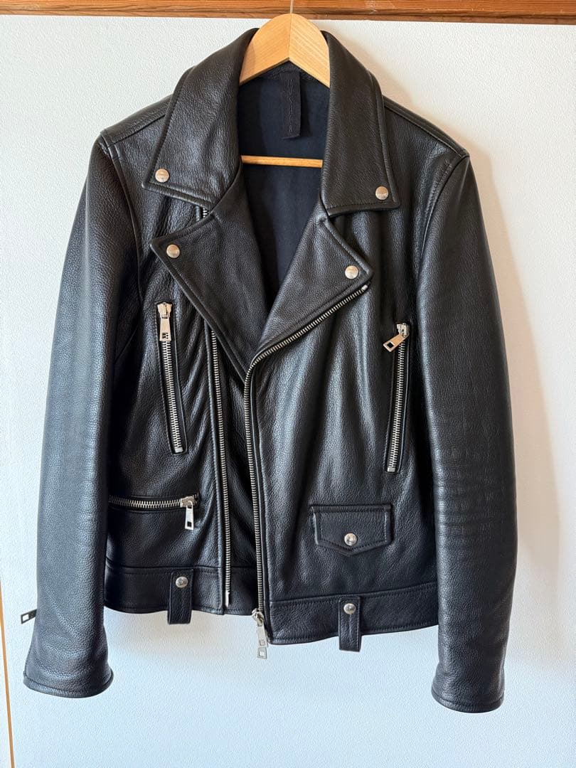 MUSHER マーシャー　レザー　ブラック ダブルライダースジャケット