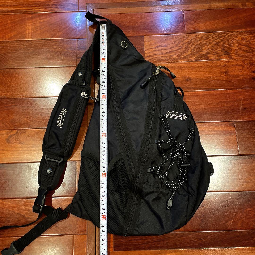 Coleman ワンショルダー ブラック y2k ナイロン コールマン 黒 刺繍