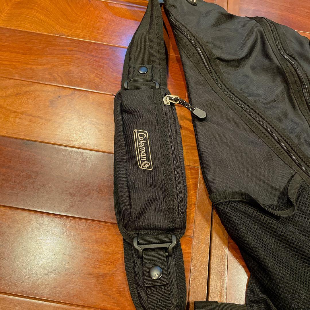 Coleman ワンショルダー ブラック y2k ナイロン コールマン 黒 刺繍