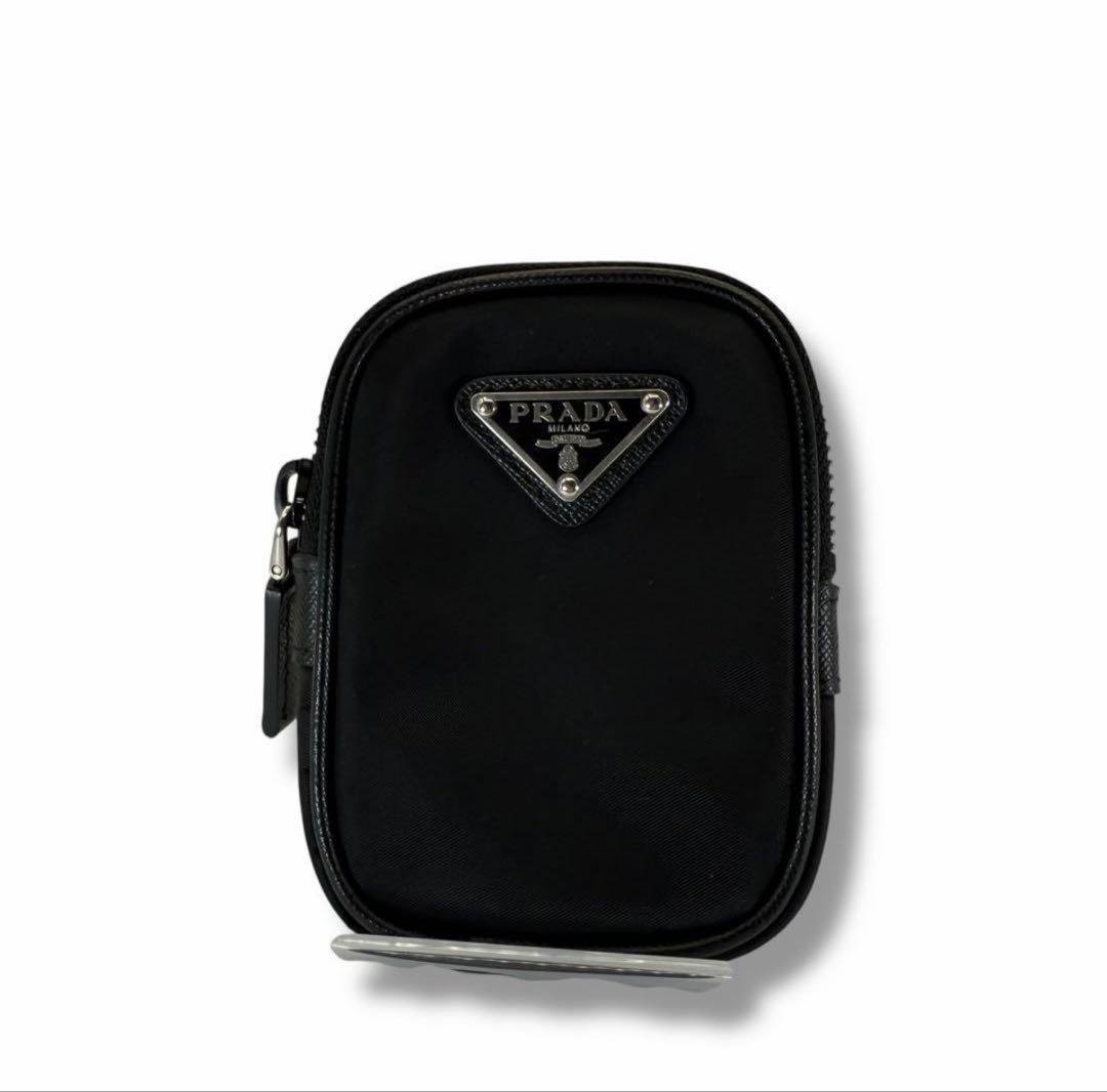 極美品 プラダ ショルダーバッグ クロスボディ リナイロン ブラック 三角ロゴ