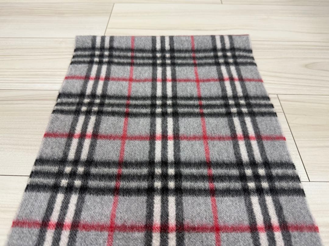 バーバリー　カシミヤ　マフラー　グレー　32cm×146cm