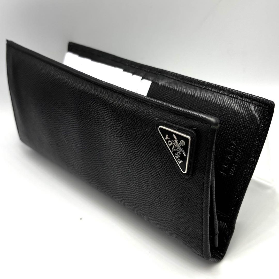 ああああ　　　　　PRADA プラダ サフィアーノレザー 長財布 ブラック