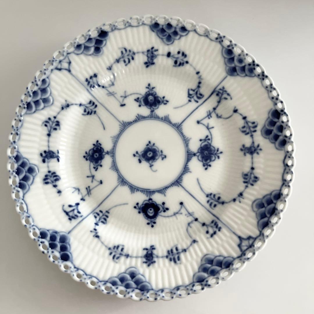 ロイヤルコペンハーゲン ブルーフルーテッド フルレース #1087プレート2枚②