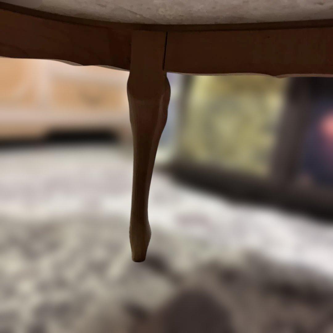 イタリア　アンティーク　楕円形ピンク大理石センターテーブル