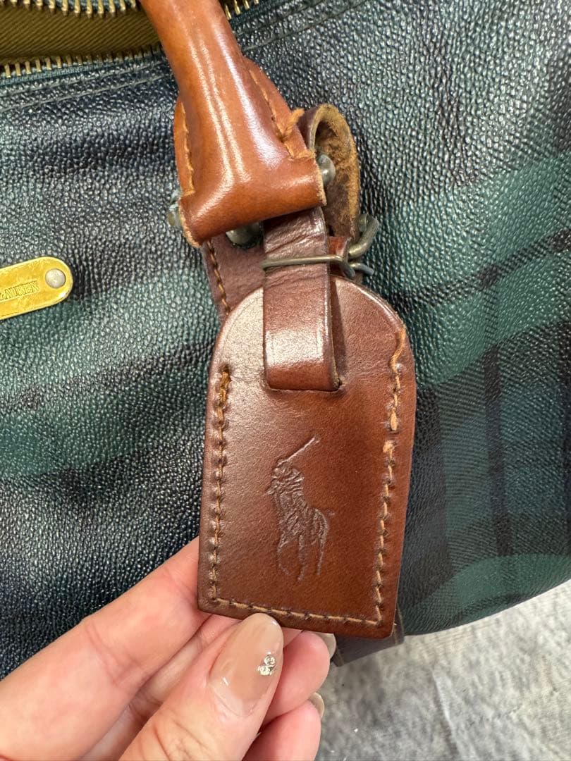 ポロラルフローレン チェック ボストンバッグ 旅行 ビンテージ