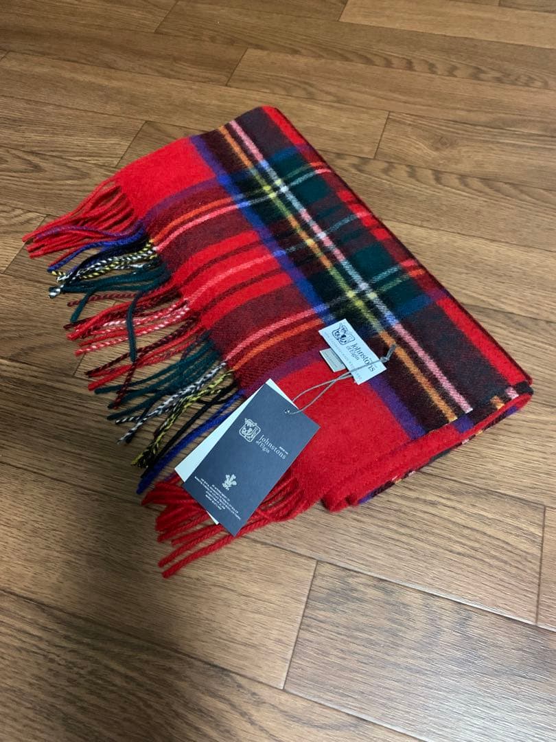 あ*ん様 中判ジョンストンズ カシミヤ 100%マフラー ロイヤルスチュワート未