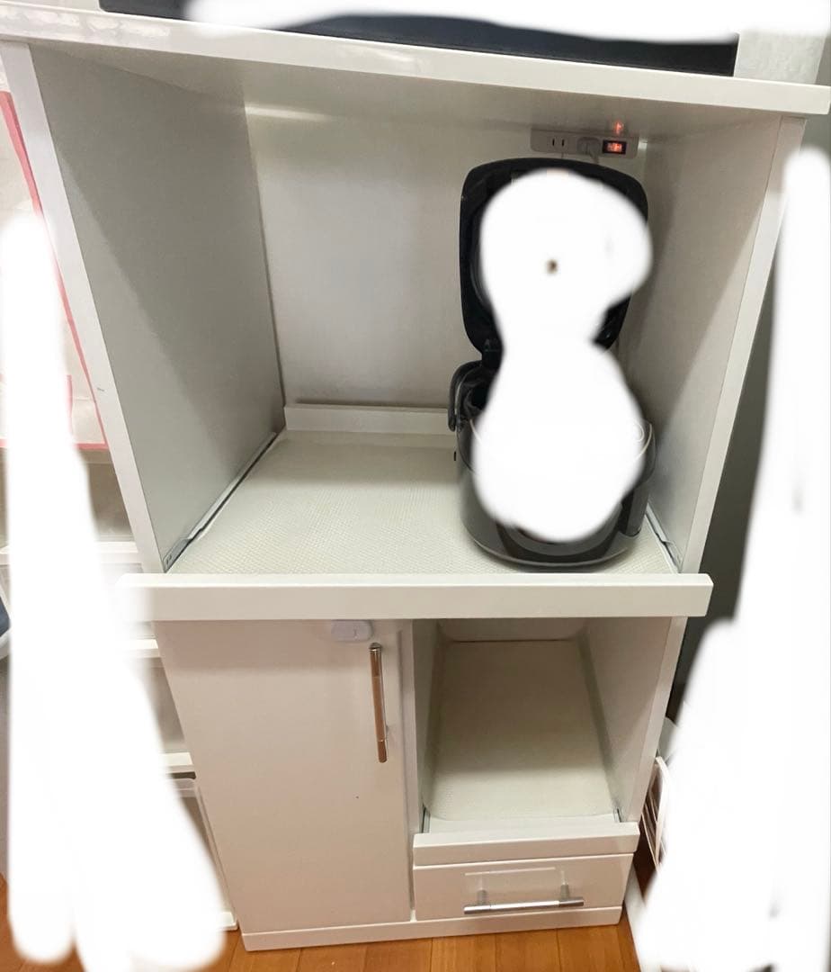 ホワイト　レンジボード・レンジ台