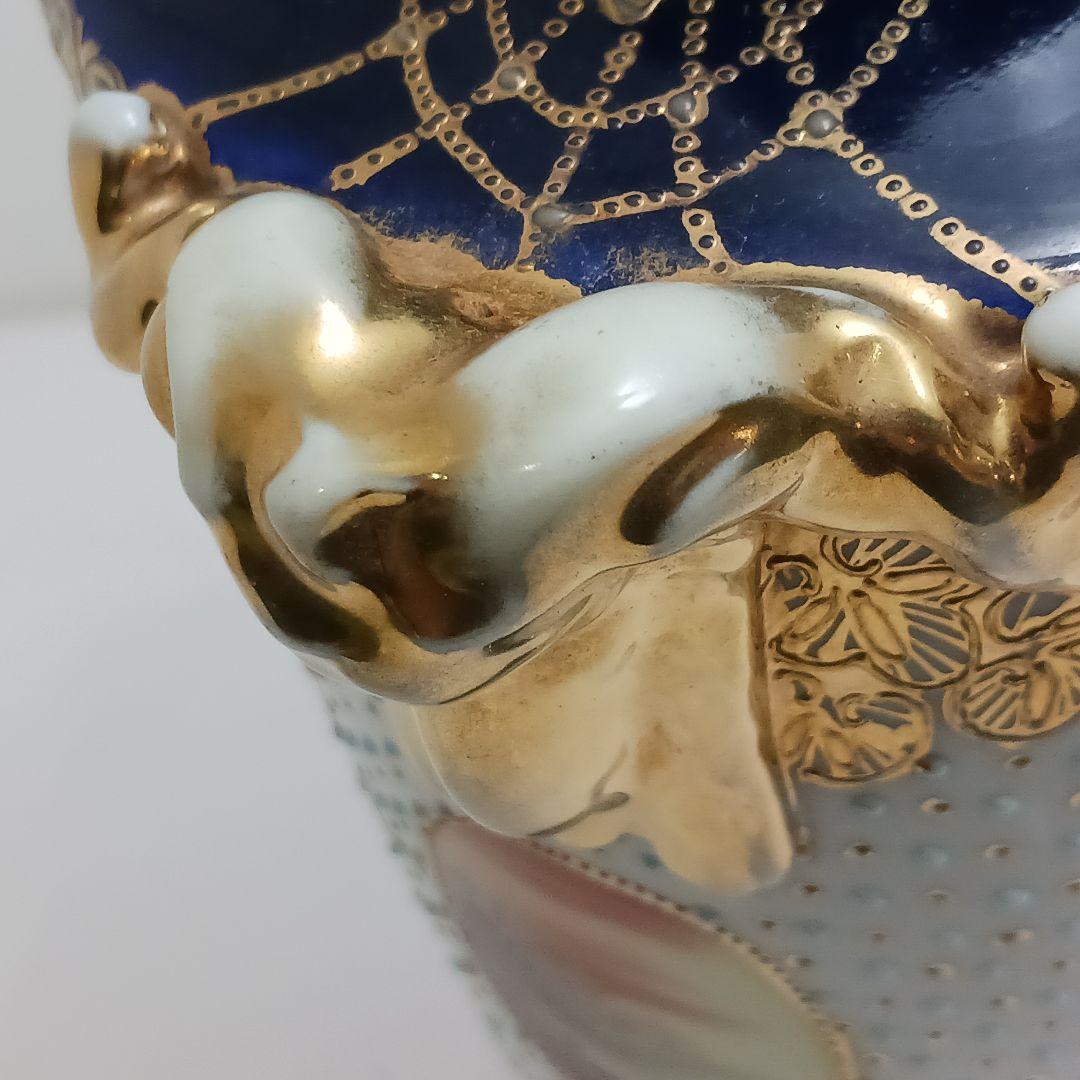 Y3036-3 オールドノリタケ マルキ印 風景文花瓶 輸出向け　L