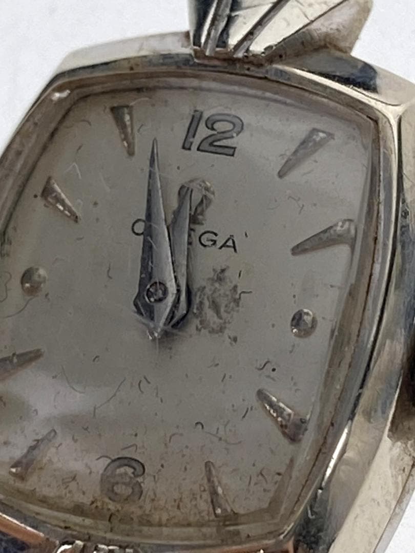 ◆OMEGA オメガ K14WG レディース レクタン 腕時計 09165