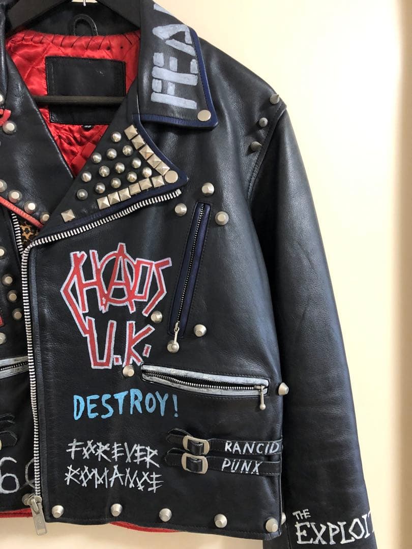 渋谷candy購入　スタッズダブルライダースジャケット