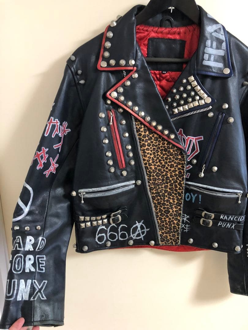 渋谷candy購入　スタッズダブルライダースジャケット