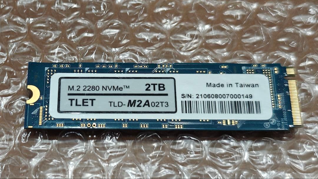 ★中古品★TLD-M2A02T3 2TB NVMe M.2 SSD