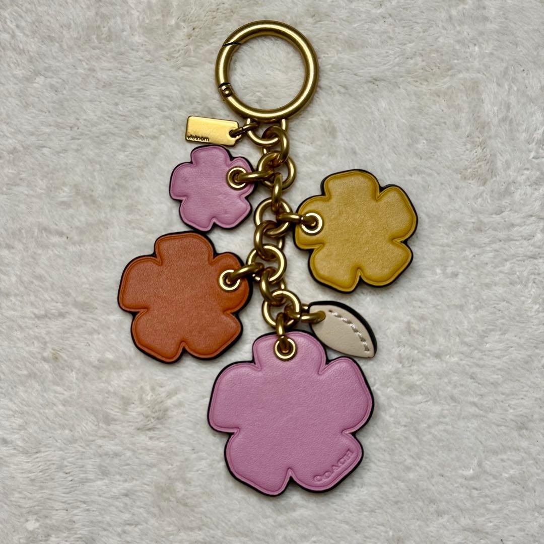 美品☆ coach ティーローズ ミックス バッグ チャーム　マルチカラー