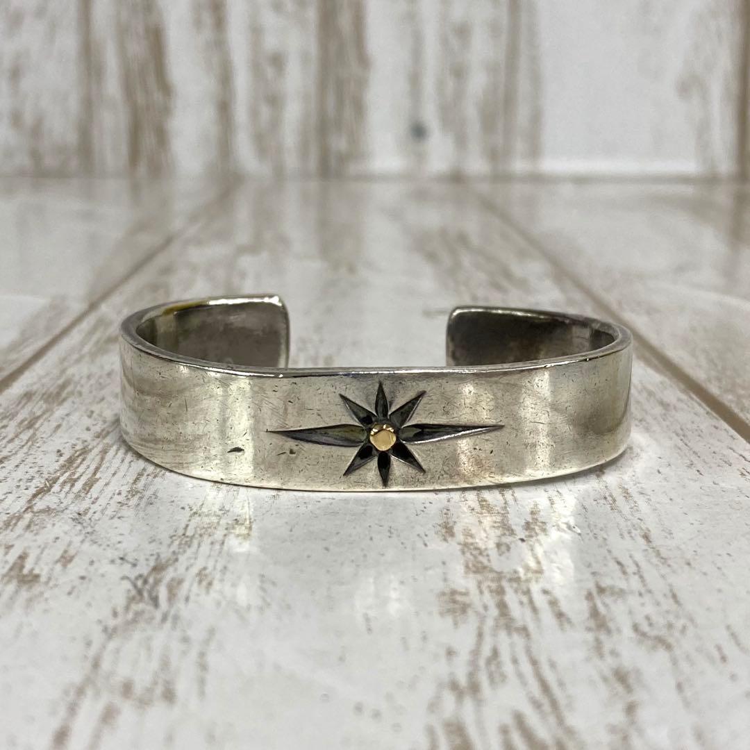 ra-2411) BIG HAND サン 太陽神 平打ちバングル K18