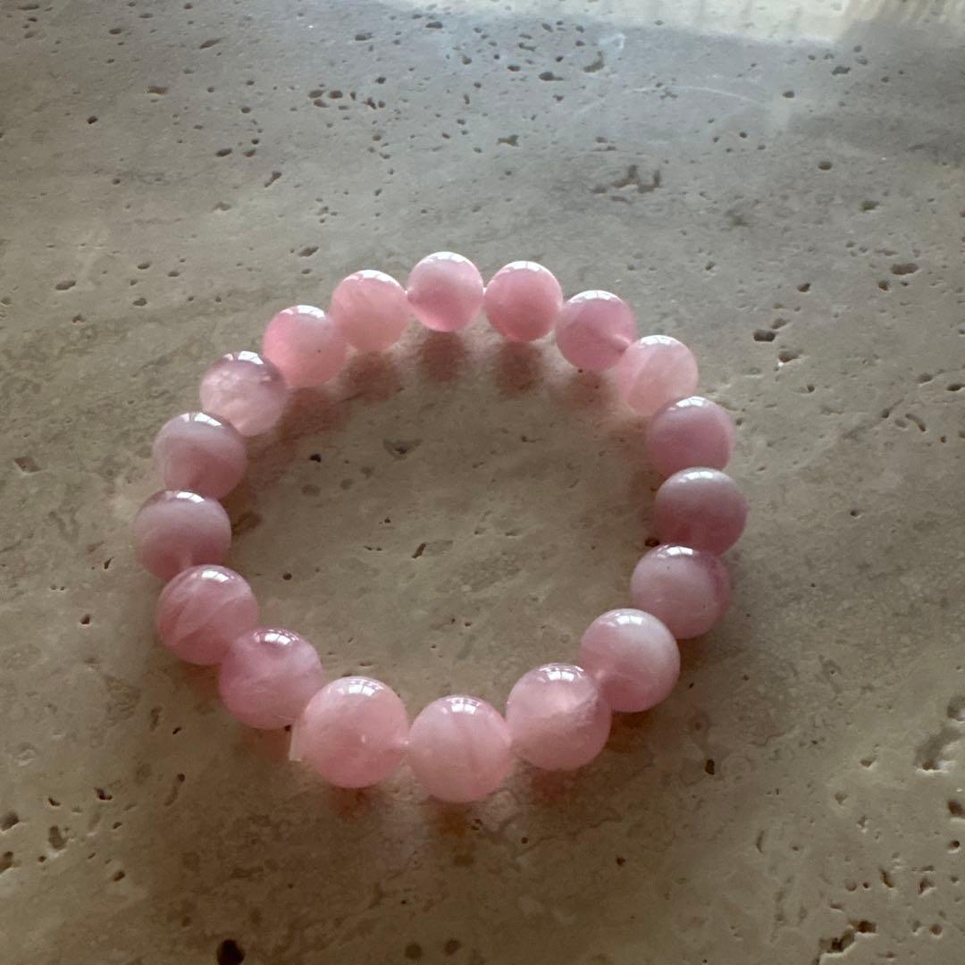 ローズクォーツ 天然石 ブレスレット 数珠 レディース