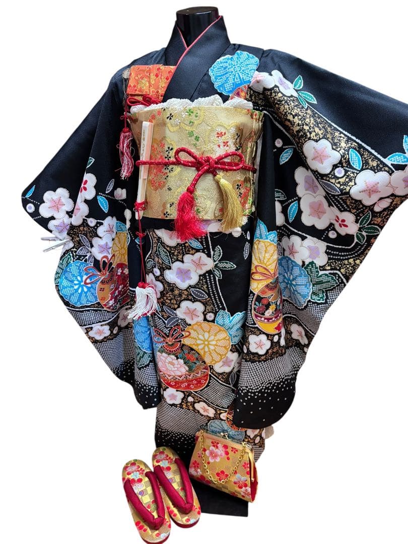 大幅値下げ‼️七五三 7歳 フルセット ブラック ゴールド