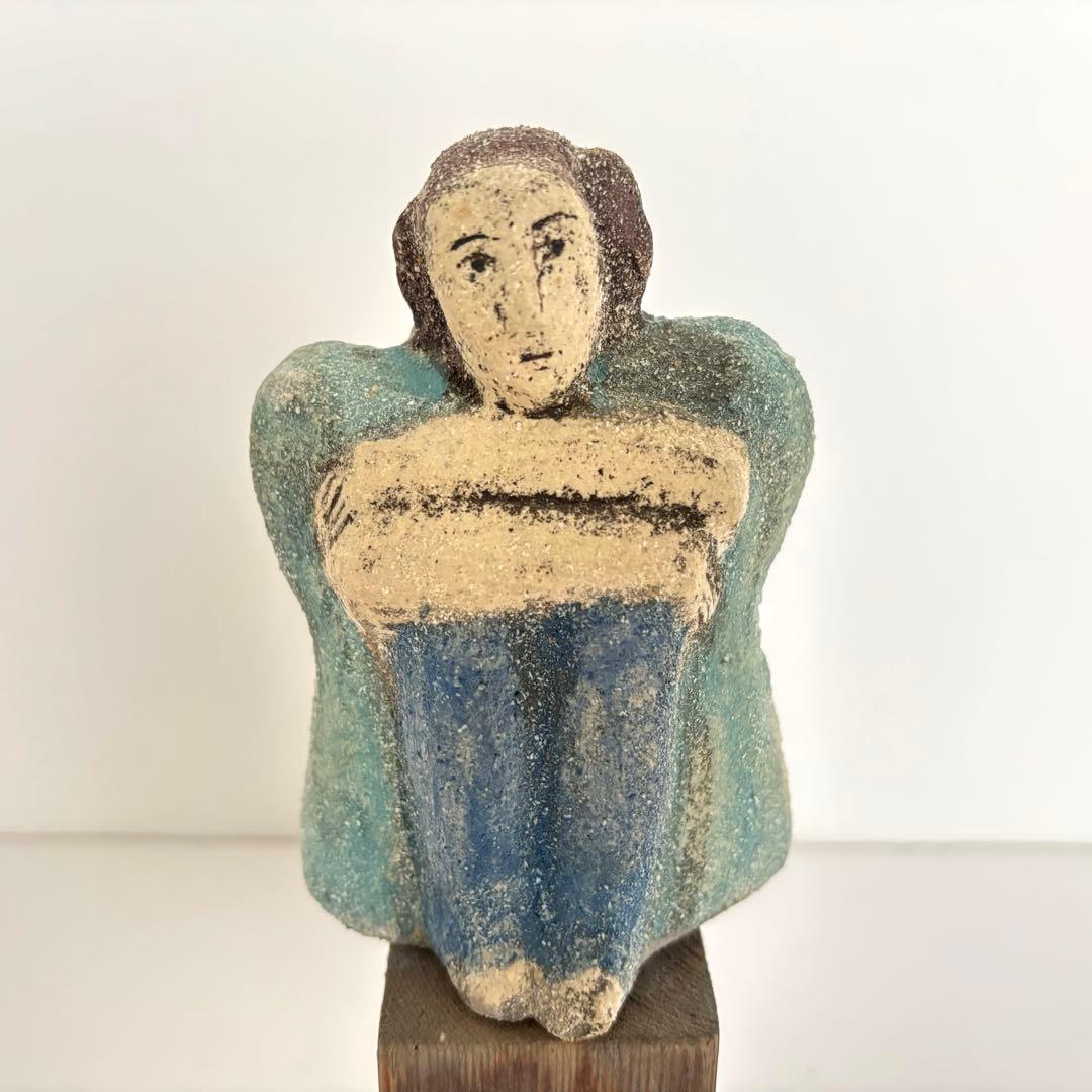 【1点もの】リサラーソン 座っている女性の彫刻 16cm 2000年