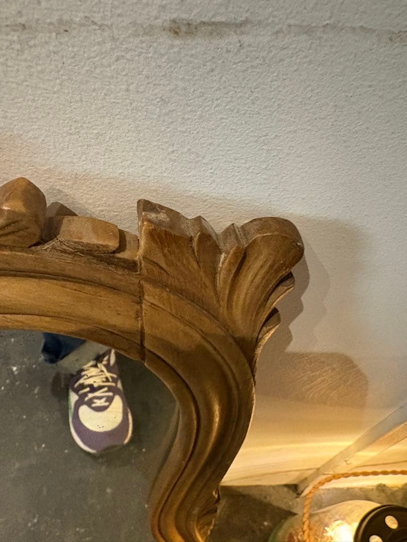 アンティーク　木製フレームミラー