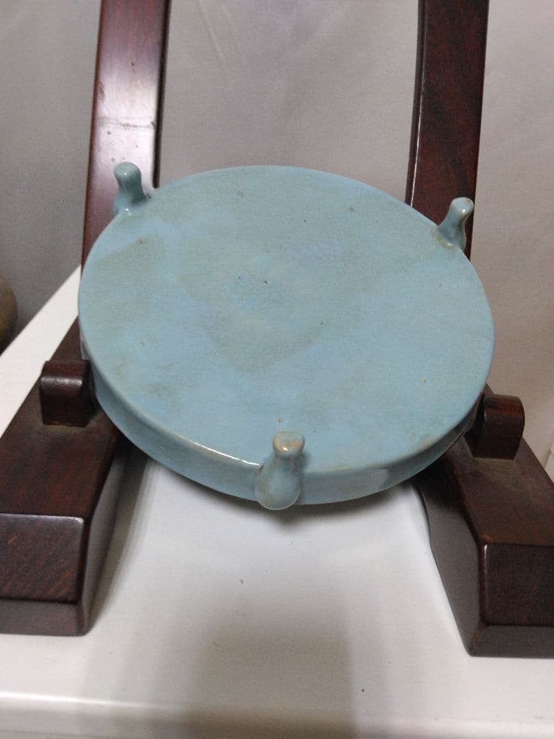 中国美術女窯青磁三足洗