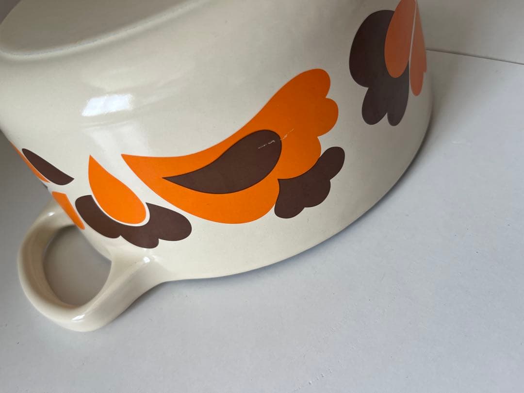 廃盤　ルクルーゼ　ココットロンド　ピーコック　オレンジ　18cm