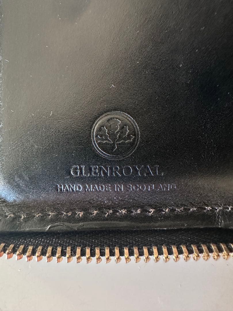 GLEN ブラック スモールジップウォレット(コードバン)二つ折り財布