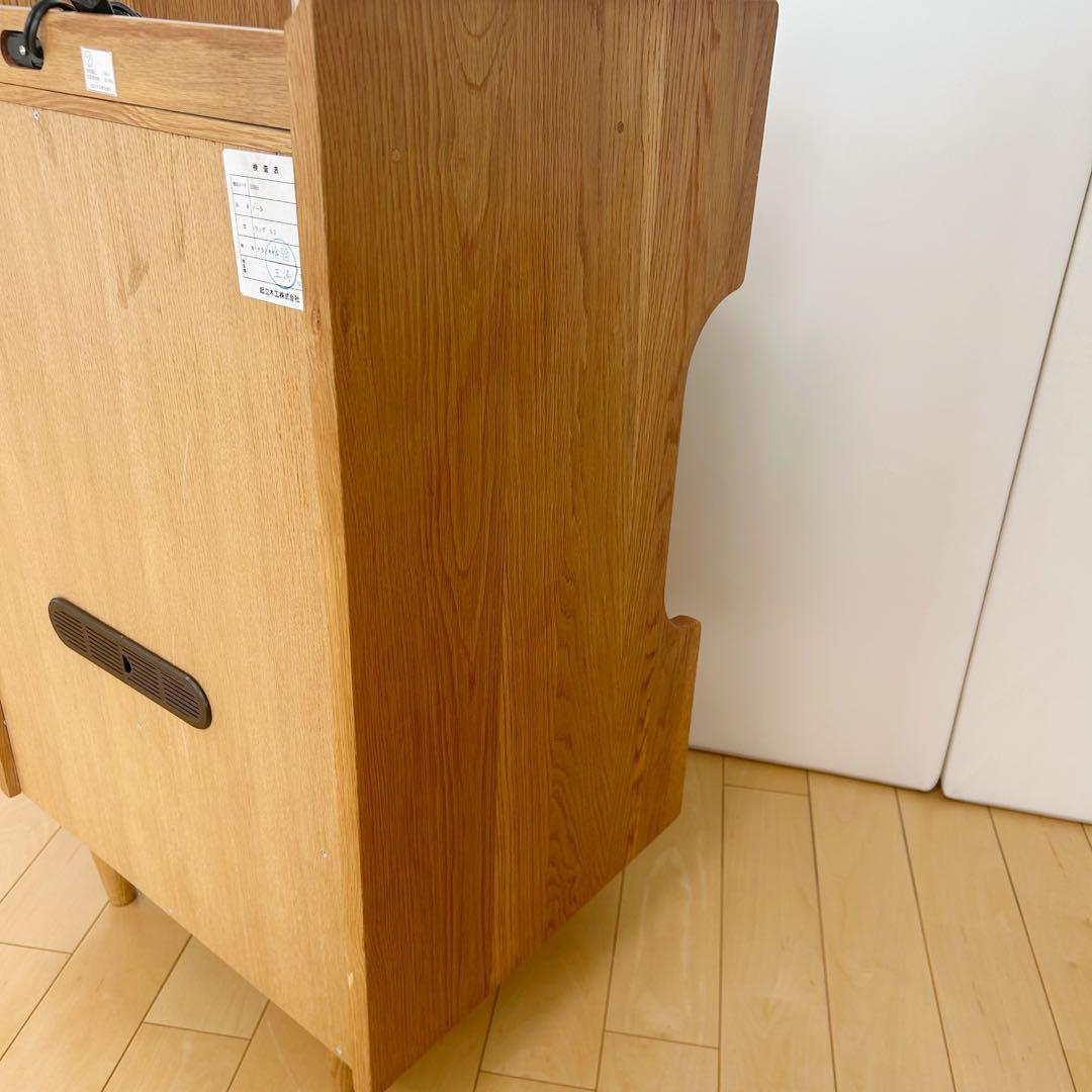 起立木工　廃盤　ノーラ　レンジ台　キッチンカウンター　ナラ材　コンセント付PSE