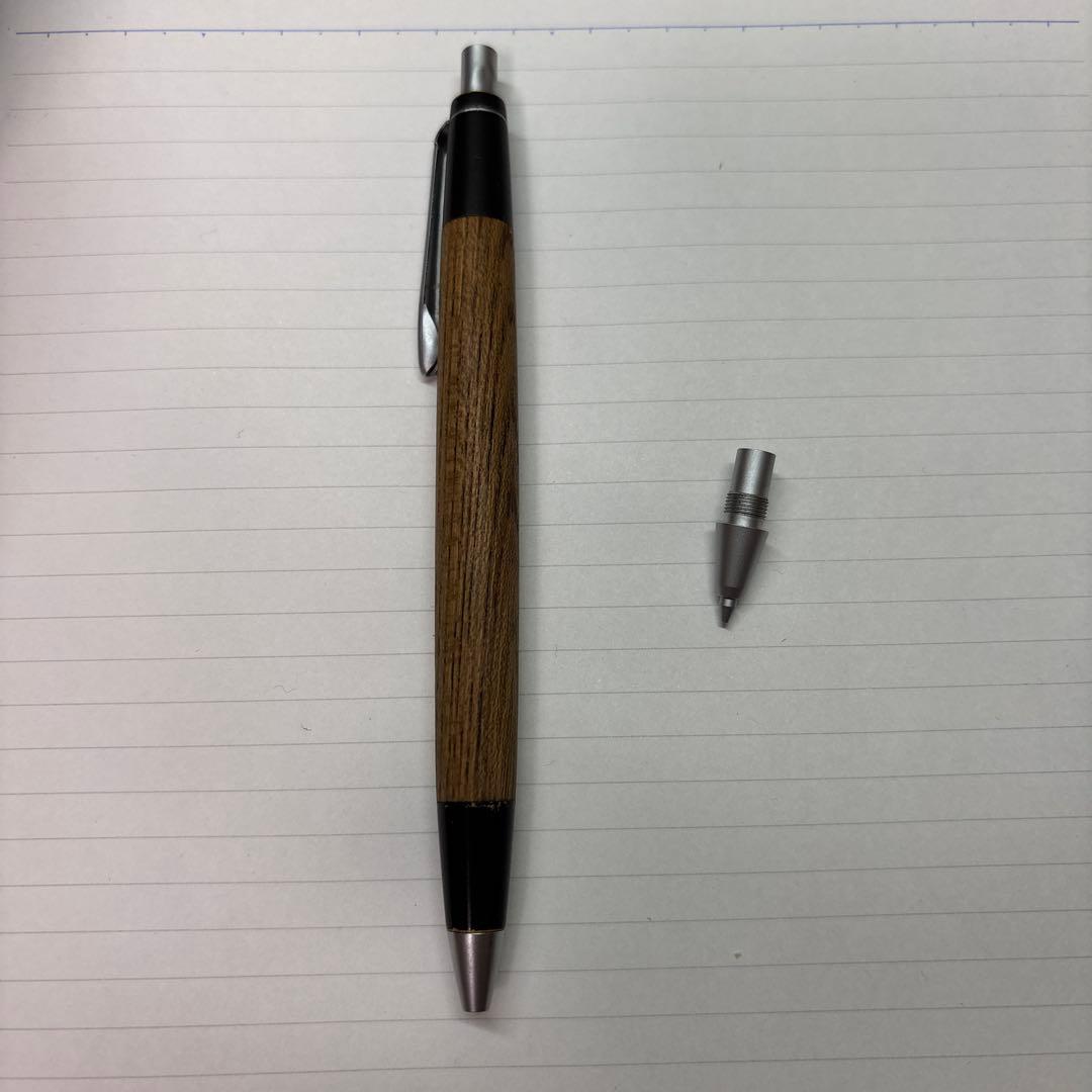 野原工芸旧型　欅　銀金具　固定式口金付き